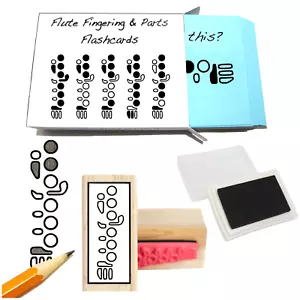 Flöte Schüler & Lehrer Geschenkpackung-Flashcard-Set, Finger Gummistempel & Tintenpad - Bild 1 von 6