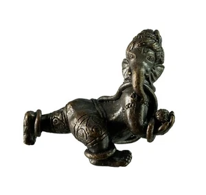 Figure Ganesh Baby Elephant Hindu Figurine Ganesha Amulet Thailand 2663 - Picture 1 of 6