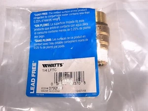 WATTS 0792000 1/4 LFTC LEAD FREE TEST COCK 1/4" - 12 AVAILABLE - Picture 1 of 3