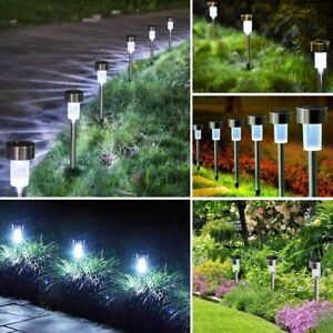 per esterni LED da giardino Lansgarine vialetto impermeabile per prato 8 pezzi luce bianca calda luce solare decorativa lampade solari da pavimento patio