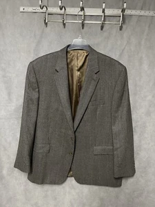 Chaps Blazer Men 48R Beige Houndstooth Career Office Flannel Ralph Lauren Luxury - Picture 1 of 11
