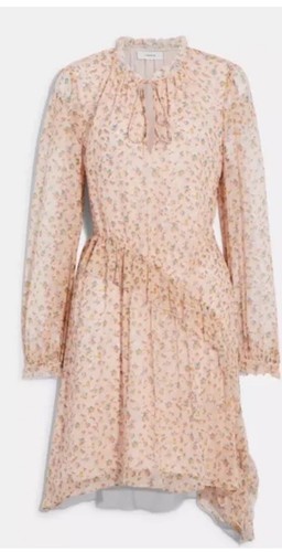 Abito da giorno corto stampato COACH taglia 4 100% seta