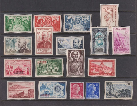 Algeria - 18 mint stamps, cat. $ 45.30 Cover