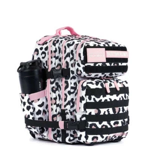 25L Backpack Leopard Pink Zip - Picture 1 of 24