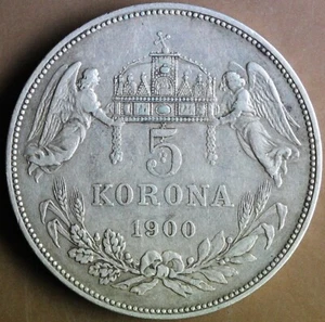 AUSTRIA 5 KORONA 1900 SILVER - Picture 1 of 2