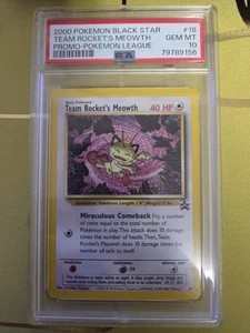 PSA 10 Team Rocket’s Meowth 18 2000 Pokemon Karte Graded Black Star Promo WOTC - Bild 1 von 2