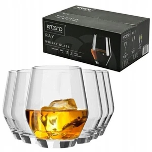 Krosno Whisky Drink Glass set 6 pcs 380 ml Ray Collection Perfect gift - Picture 1 of 6