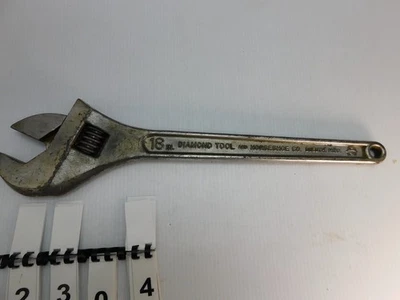 Llave ajustable grande de 18", Diamond Tool & Horseshoe Co. U.S.A. Acero forjado Foto 1 de 4
