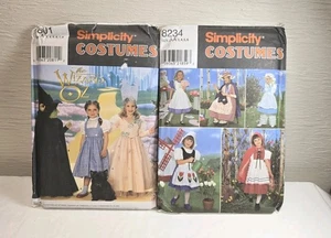 2 Simplicity Girls Costume Patterns 7801 Wizard Of Oz 8234 Various Alice In Wond - Picture 1 of 11