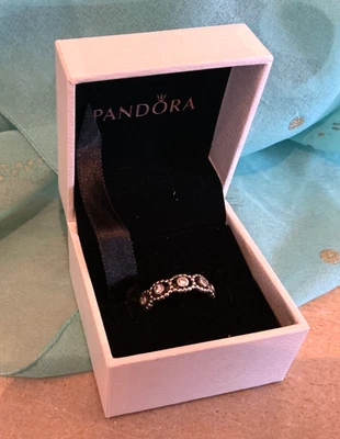 Pandora Her Majesty S 925 Sterling Silver Clear Stone Full Eternity Ring size M - Image 1 of 4