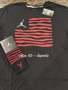 AIR JORDAN Shirt & Sock Bundle Mens ๐ฏ Official Merch 2014 Black & Red - Picture 1 of 9