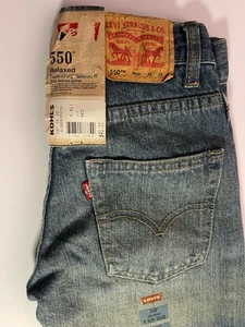 Levi's Boy's 550 Relaxed Fit Jeans Size 8 Slim 22x22 Light Wash Tapered Leg NEW - Picture 1 of 11