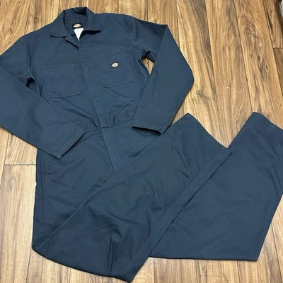 Dickies Reg Twill Long Sleeve Coveralls Dark Navy Mens 36x32 Workwear 48611DN - Image 1 of 4