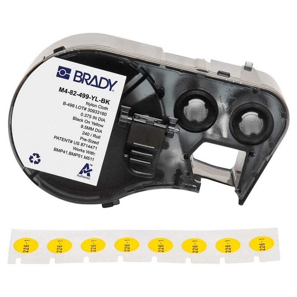 BRADY M4-82-499-YL-BK Precut Label Cartridge,Yellow,Matte 808DT0 - Imagem 1 de 1