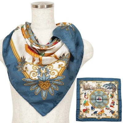 HERMES Carre 90 "Joies d'hiver" 100% Silk Scarf Vintage Rare Cleaned - Image 1 of 4