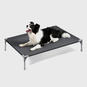 Dogtopia Elevated Indoor Outdoor Pet Cot, Gray Large Dog Bed - Picture 1 of 6