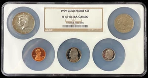 1999 S Clad Proof Set NGC PF69 Ultra Cameo in Oversized Holder-(bin46010H) - Picture 1 of 2