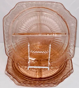 4 Anchor Hocking MAYFAIR/OPEN ROSE PINK * 9 1/2" GRILL PLATES* - Picture 1 of 1