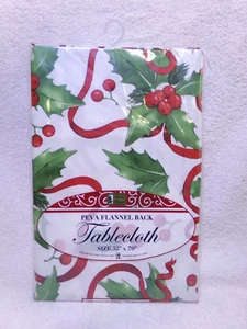 Better Home Christmas 52"x70" Oblong Tablecloth Peva Flannel Back Tablecloth - Picture 1 of 8