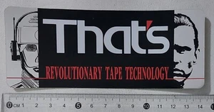 80579 329/tt Vintage AUFKLEBER - THAT'S Revolutionary Tape Technology - 14 x 6 cm - Bild 1 von 3