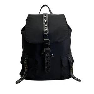 Saint & Sofia Black Nylon With Grommet Strap Design & Exterior Pockets Backpack - Picture 1 of 12