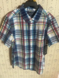 U.S. Polo Assn. Boys Woven Plaid Shirt Short Sleeve Button Up Multicolor 10-12 - Picture 1 of 6