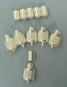 PL-259, zacisk męski UHF, LMR-400, RG-8, RG-213, srebrny/teflonowy, złoty, 6x opakowanie - Zdjęcie 1 z 4