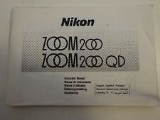 NIKON ZOOM 200 200 QD Instruction Manual--FREE POSTAGE