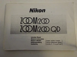 NIKON ZOOM 200 200 QD Instruction Manual--FREE POSTAGE - Picture 1 of 9