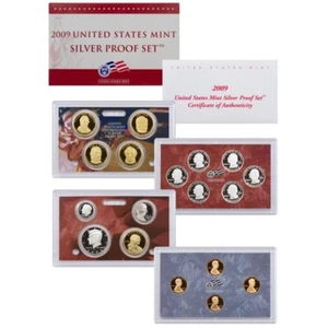 2009 S Proof Set Original Box & COA 18 Coins 90% Silver - Picture 1 of 4