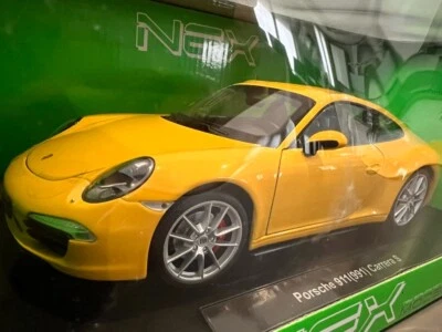 WELLY NEX 18047w Porsche 911(991) Carrera S Yellow da collezione privata - Immagine 1 di 4