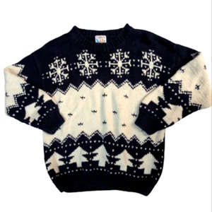 Talbot's kids vintage blue & white knit sweater size small - Picture 1 of 5