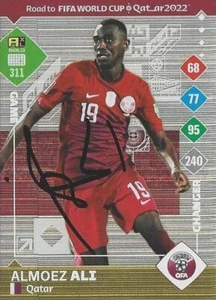 Almoez Ali - Qatar - Panini Signed Card - World Cup 2022 - Original Autograph - Zdjęcie 1 z 1
