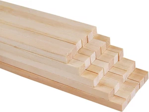 30 PCS 1/4 ×12 Inch Wooden Square Dowel Rod, Small Hardwood Unfinished Wood Squr - Picture 1 of 12