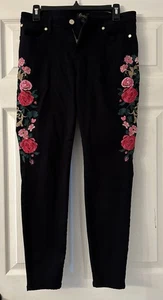 Schwarze Jeans mit Blumenstickerei von Thalia Sodi, Größe 8 - Bild 1 von 7