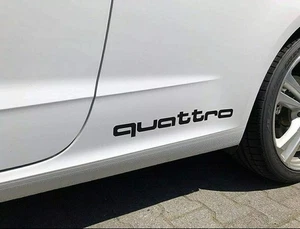 2 x quattro Aufkleber Sticker Tuning Auto Decal Aufkleber 2 Stück Schwarz Weiß - Picture 1 of 3