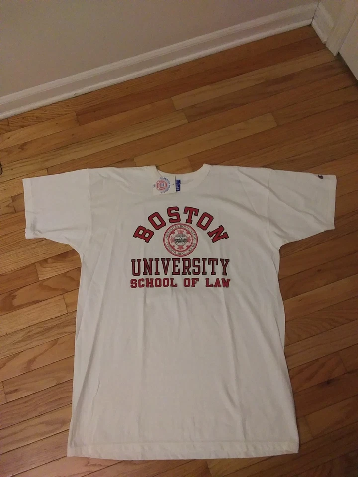 Boston Terriers NCAA Vintage 1980s Champion Blue Tag School Of Law Shirt NWT XL - Image 1 of 4