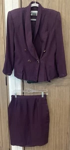 Jacqueline Ferrar Womens Purple Skirt Suit Size 10 - Picture 1 of 13