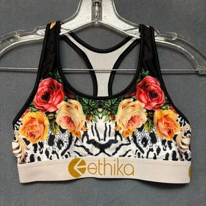 Ethika Boy Shorts Sports Bra Set Roses Performance Athletic Gym Lifting Workout - Picture 1 of 13