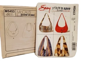 McCalls 5453 Muster Easy Stitch'n Save Taschen 2 Stile Beuteltasche Boho fehlendes Stück "4 - Bild 1 von 24