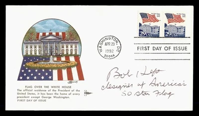 DR WHO 1992 FDC WHITE HOUSE FLAG GILL CRAFT CACHET COIL PAIR M33978 - Image 1 of 2