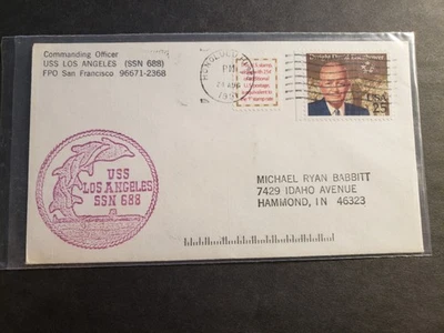 Submarine USS LOS ANGELES SSN-688 Naval Cover 1991 Cachet HONOLULU, HAWAII - Image 1 of 2