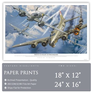 B-17 Flying Fortress- Dottie G's Escape to Switzerland - Paper Print by Craig T. - Picture 1 of 2