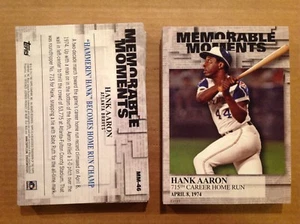 Hank Aaron #MM-46 BRAVES 715 HR's #d/49 hecho 2017 Topps Momentos Memorables 5x7 - Imagen 1 de 1
