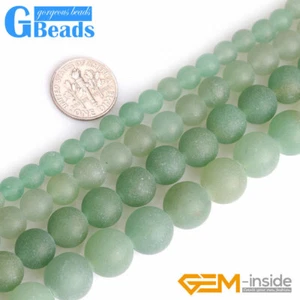 Cuentas de piedra mate de chakra de jade aventurina natural para hacer joyas cuerda de 15" - Imagen 1 de 35
