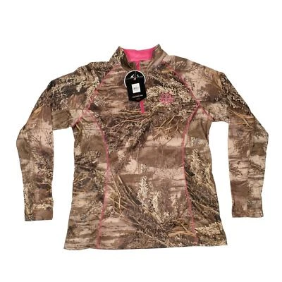 Realtree MAXI-1 XT Camouflage Ladies Pullover 1/4 Zip Top XL (46/48) Hunting - Image 1 of 4