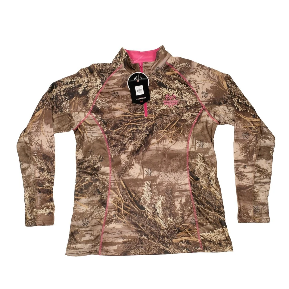 Realtree MAXI-1 XT Camouflage Ladies Pullover 1/4 Zip Top XL (46/48) Hunting - Image 1 of 4