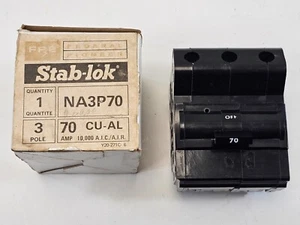 Federal Pioneer 3 Pole 70 Amp Circuit Breaker FPE NA 240V Stab-Lok NA3P70 - Picture 1 of 6