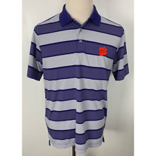 Men Ping Clemson Tigers stitched logo stripe performance polo golf shirt, M