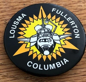 Vintage Columbia Space Shuttle Pinback Pin Badge STS-3 Souvenir Original 1982 - Picture 1 of 3
